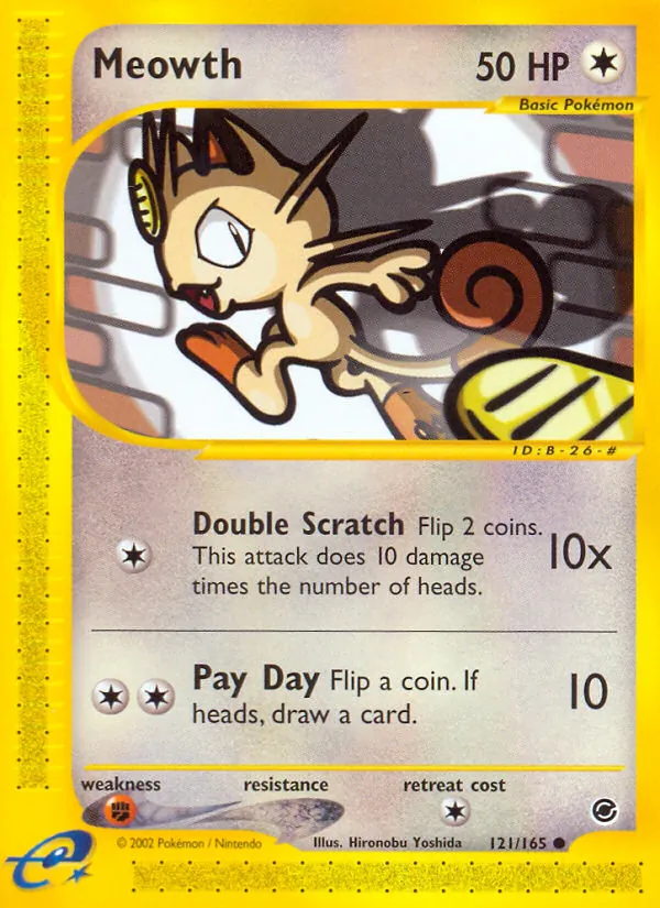 Meowth — Expedition Base Set #121 (Pokémon TCG card)