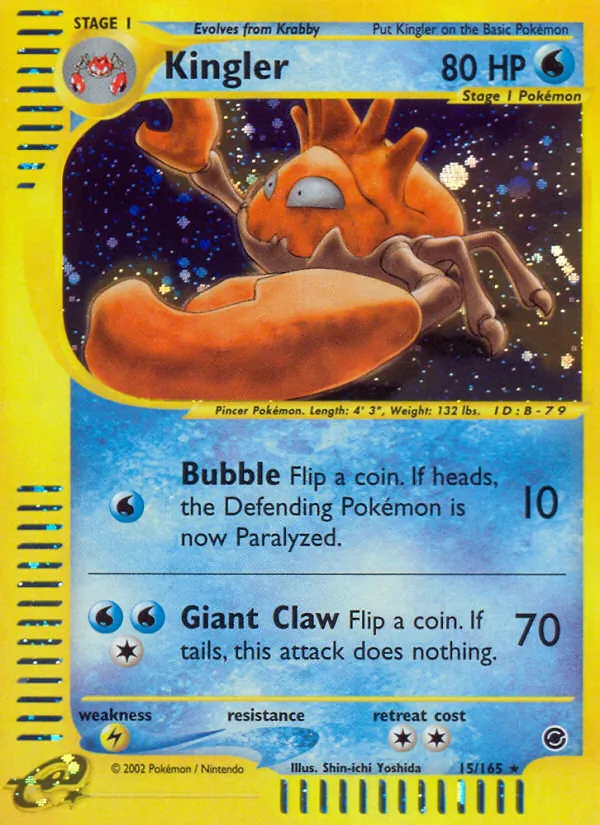 Kingler — Expedition Base Set #15 (Pokémon TCG card)