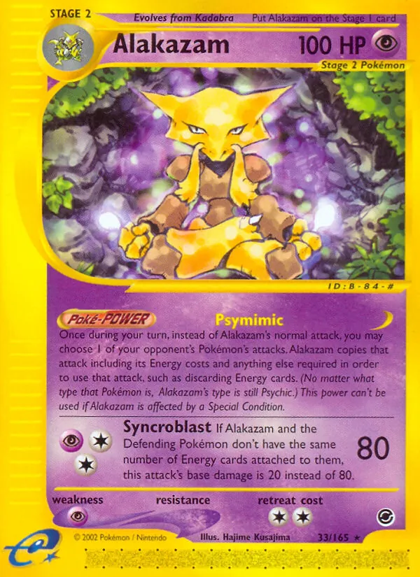 Alakazam — Expedition Base Set #33 (Pokémon TCG card)
