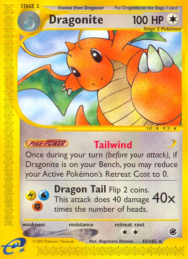 Dragonite — Expedition Base Set #43 (Pokémon TCG card)
