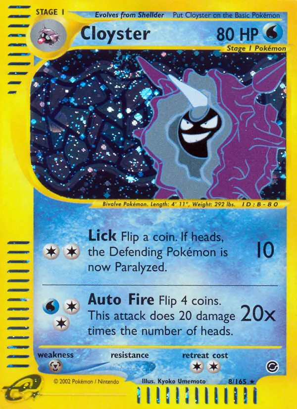 Cloyster — Expedition Base Set #8 (Pokémon TCG card)