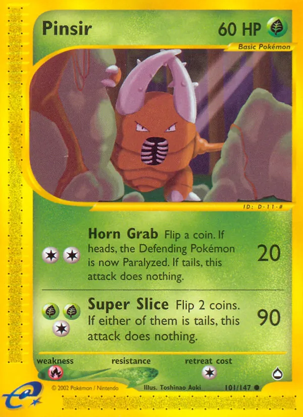 Pinsir — Aquapolis #101 (Pokémon TCG card)