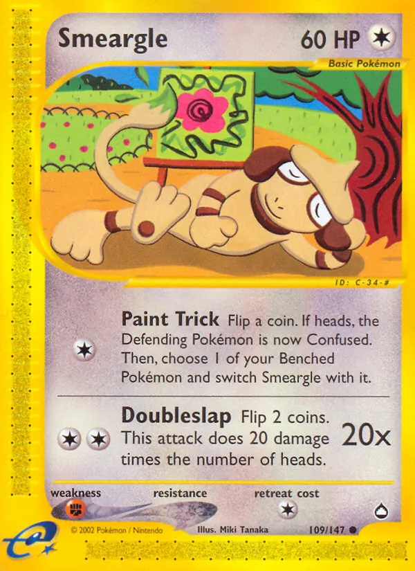 Smeargle — Aquapolis #109 (Pokémon TCG card)