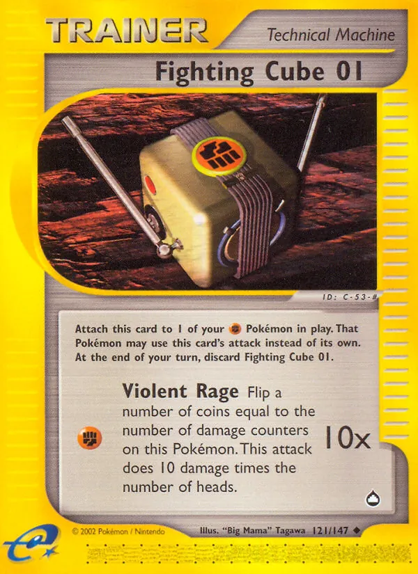 Fighting Cube 01 — Aquapolis #121 (Pokémon TCG card)