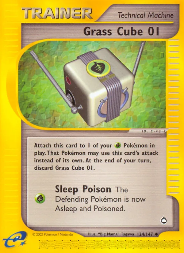 Grass Cube 01 — Aquapolis #124 (Pokémon TCG card)