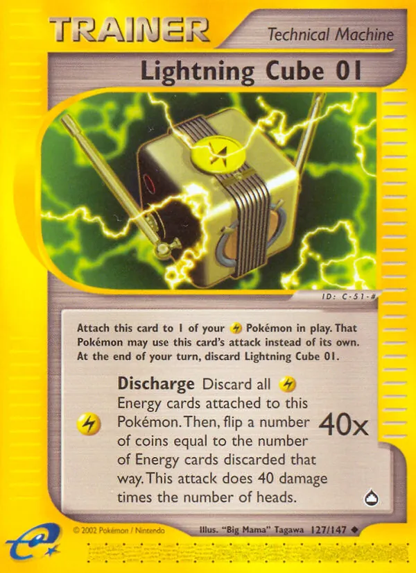 Lightning Cube 01 — Aquapolis #127 (Pokémon TCG card)