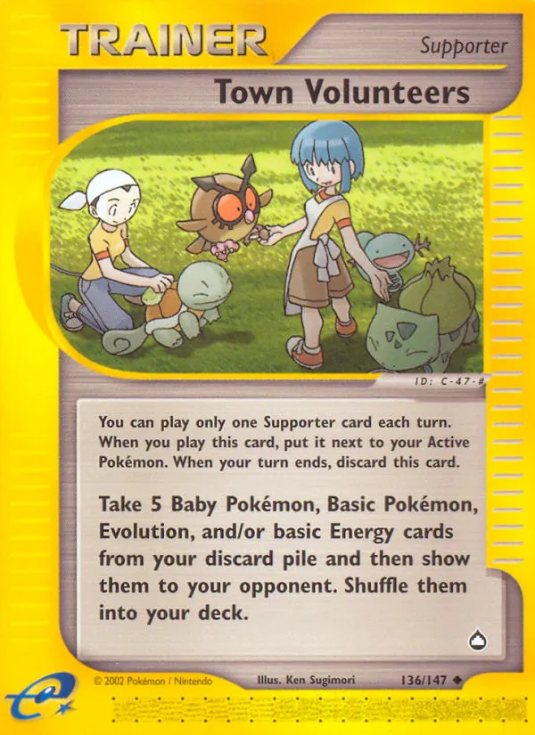 Town Volunteers — Aquapolis #136 (Pokémon TCG card)