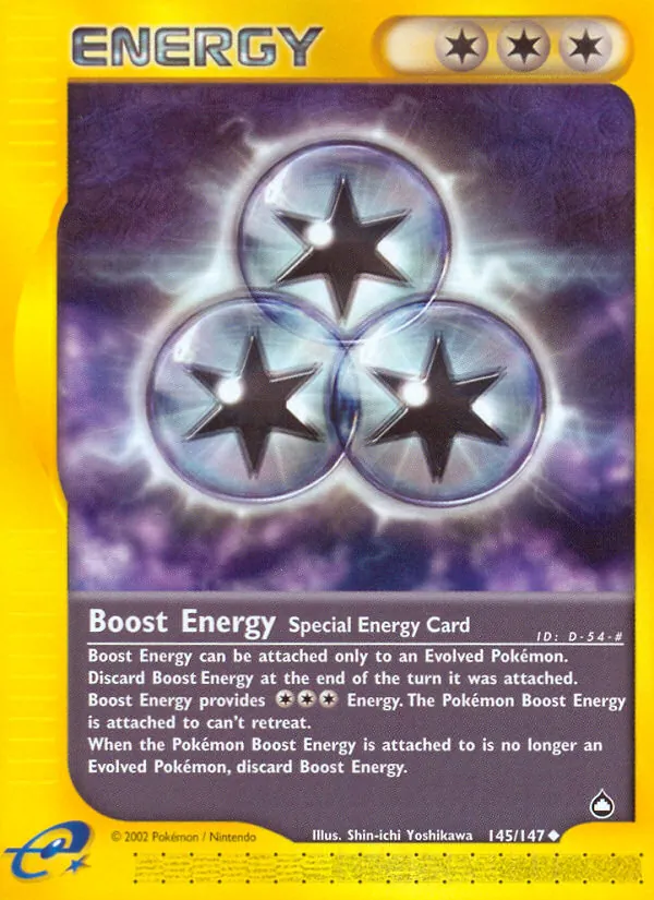 Boost Energy — Aquapolis #145 (Pokémon TCG card)