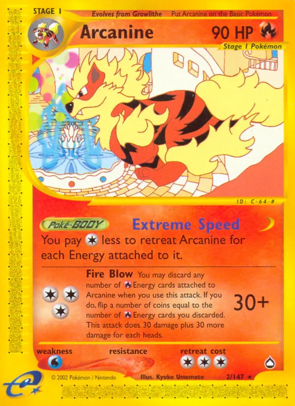 Arcanine — Aquapolis #2 (Pokémon TCG card)