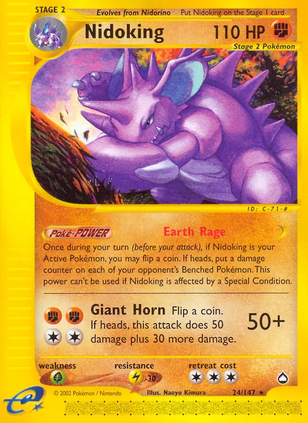 Nidoking — Aquapolis #24 (Pokémon TCG card)
