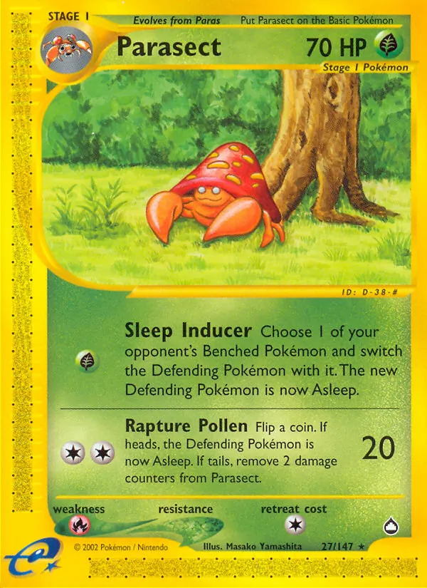 Parasect — Aquapolis #27 (Pokémon TCG card)