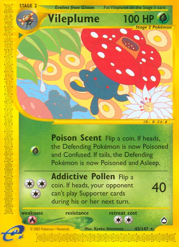Vileplume — Aquapolis #43 (Pokémon TCG card)