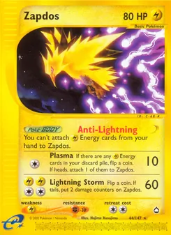 Zapdos (Aquapolis #44)