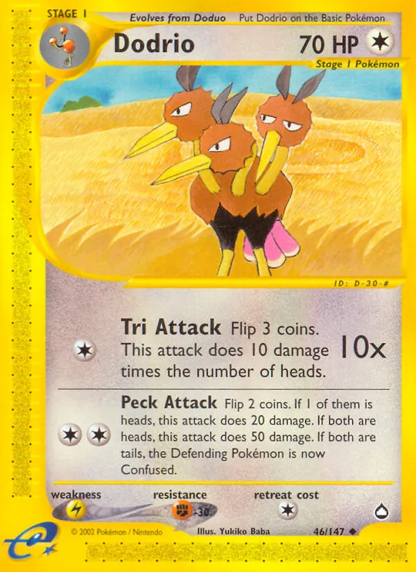 Dodrio — Aquapolis #46 (Pokémon TCG card)