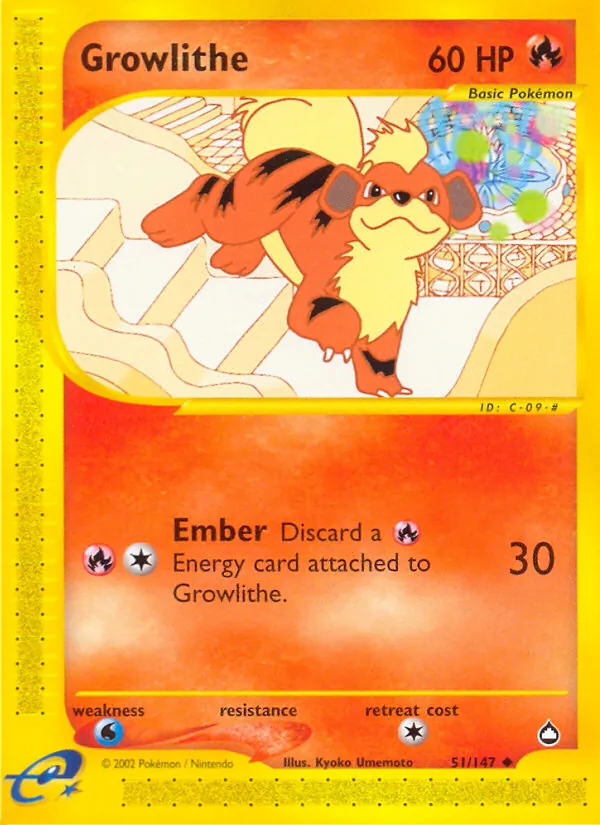 Growlithe — Aquapolis #51 (Pokémon TCG card)