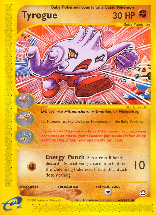 Tyrogue — Aquapolis #63 (Pokémon TCG card)