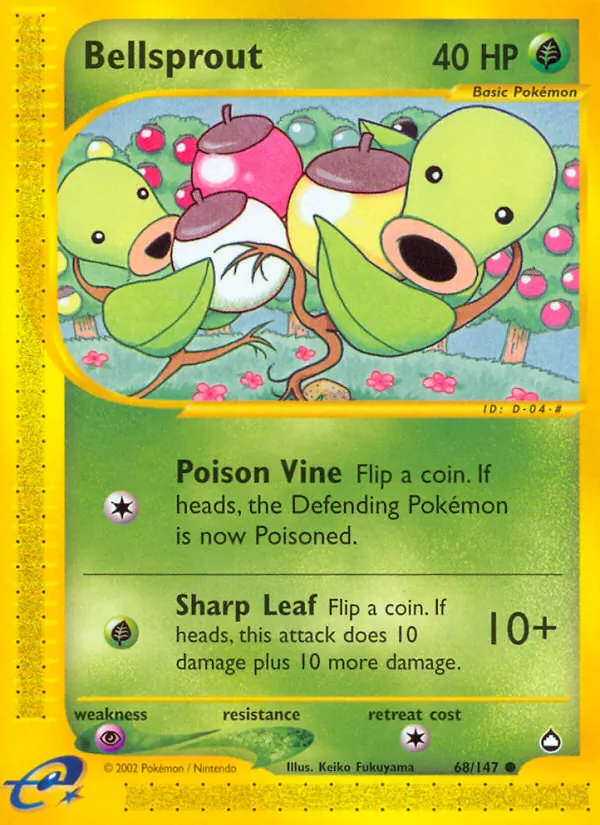 Bellsprout — Aquapolis #68 (Pokémon TCG card)