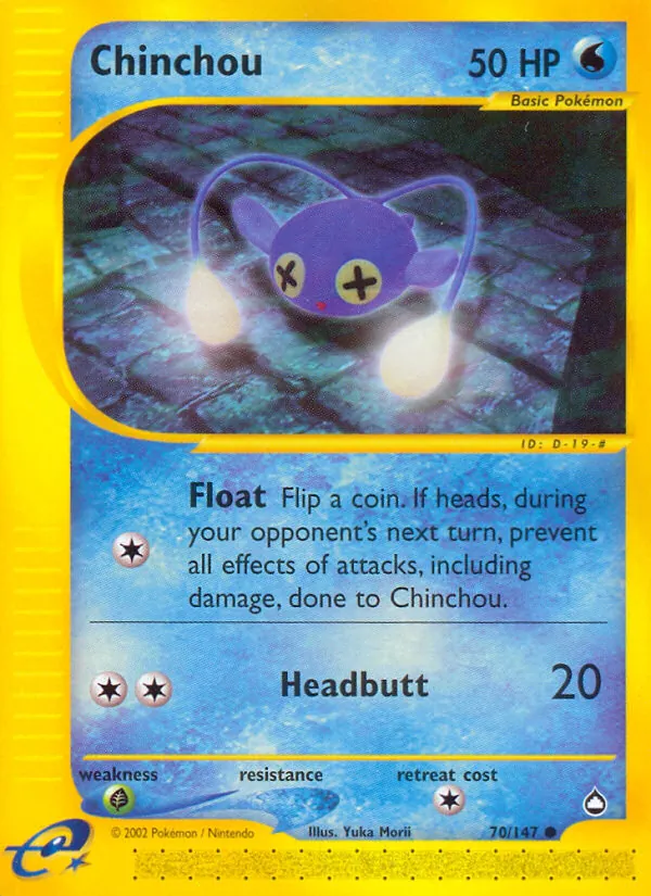 Chinchou — Aquapolis #70 (Pokémon TCG card)