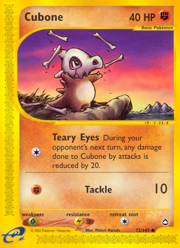 Cubone — Aquapolis #72 (Pokémon TCG card)