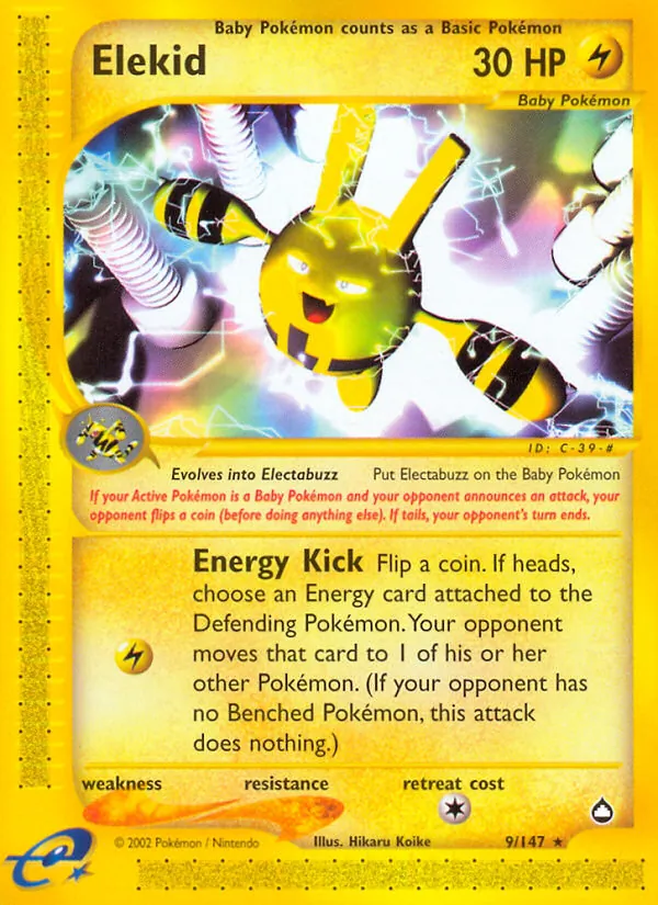 Elekid — Aquapolis #9 (Pokémon TCG card)