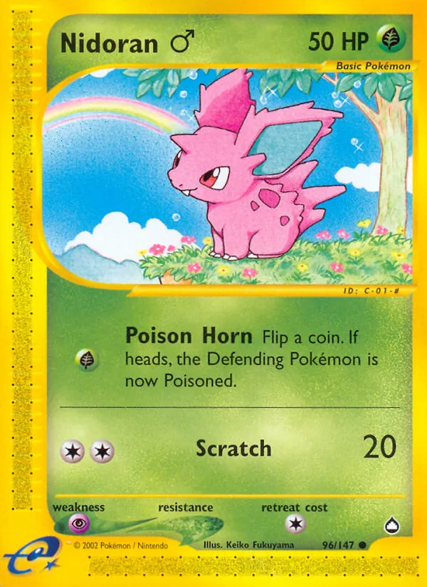Nidoran ♂ — Aquapolis #96 (Pokémon TCG card)