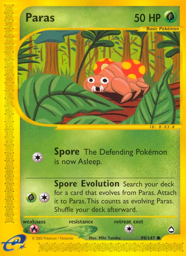Paras — Aquapolis #99 (Pokémon TCG card)