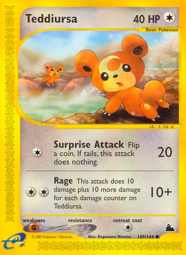 Teddiursa — Skyridge #109 (Pokémon TCG card)