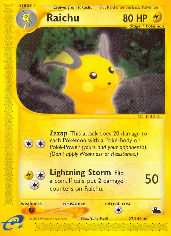 Raichu — Skyridge #27 (Pokémon TCG card)