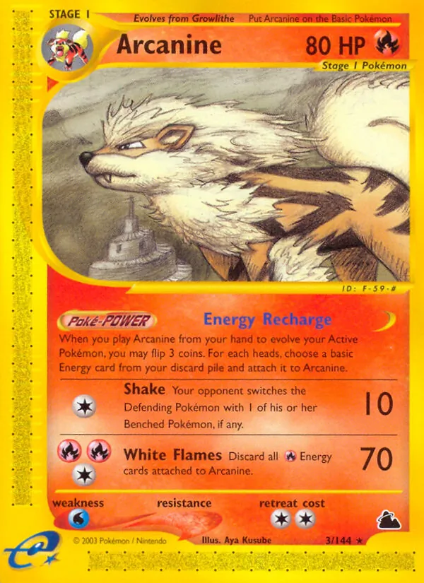Arcanine — Skyridge #3 (Pokémon TCG card)