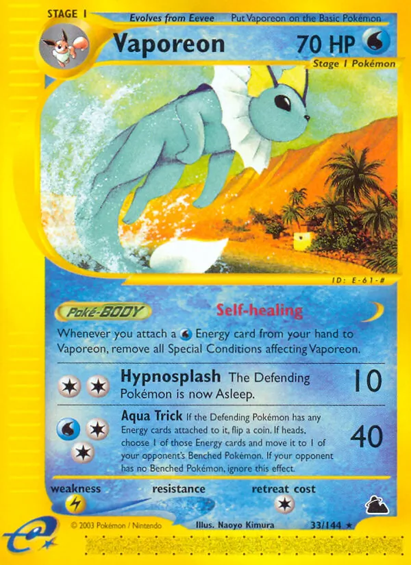 Vaporeon — Skyridge #33 (Pokémon TCG card)
