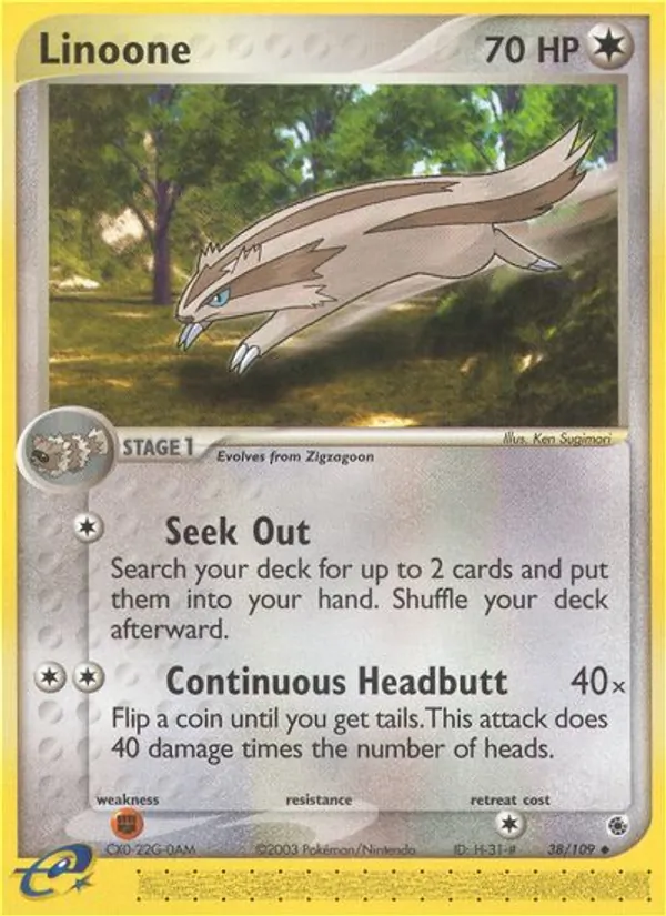 Linoone — Ruby & Sapphire #38 (Pokémon TCG card)