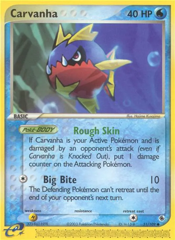 Carvanha — Ruby & Sapphire #51 (Pokémon TCG card)