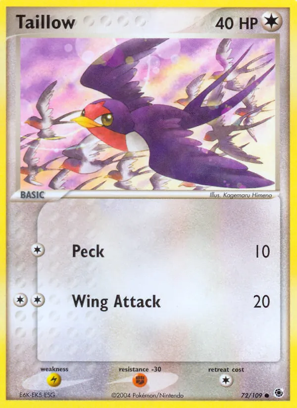 Taillow — Ruby & Sapphire #72 (Pokémon TCG card)