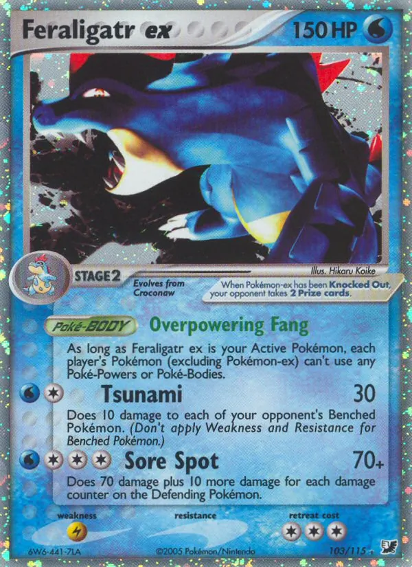 Feraligatr ex — Unseen Forces #103 (Pokémon TCG card)