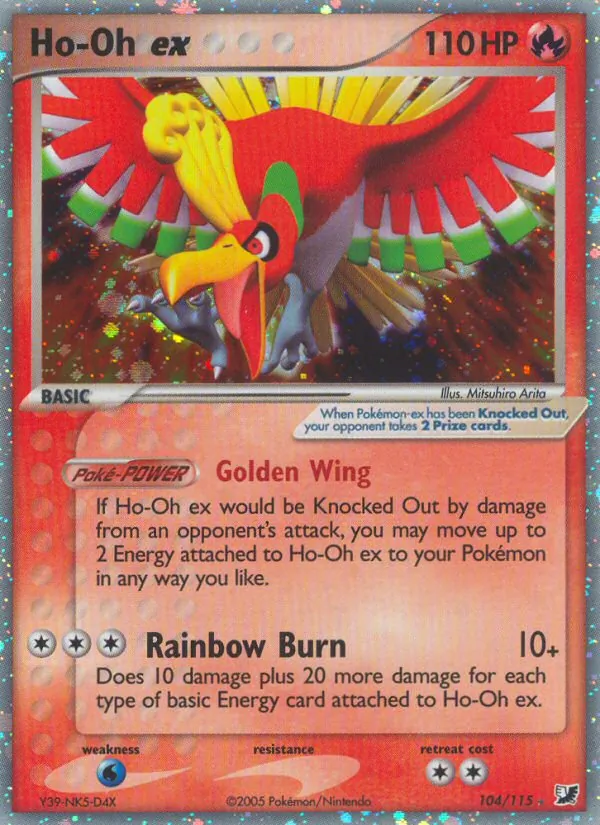 Ho-Oh ex — Unseen Forces #104 (Pokémon TCG card)