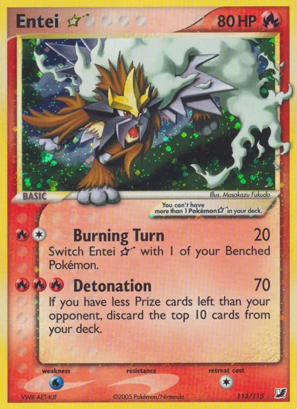 Entei ☆ — Unseen Forces #113 (Pokémon TCG card)