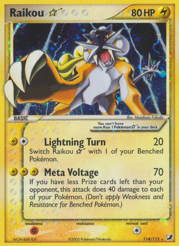 Raikou ☆ — Unseen Forces #114 (Pokémon TCG card)
