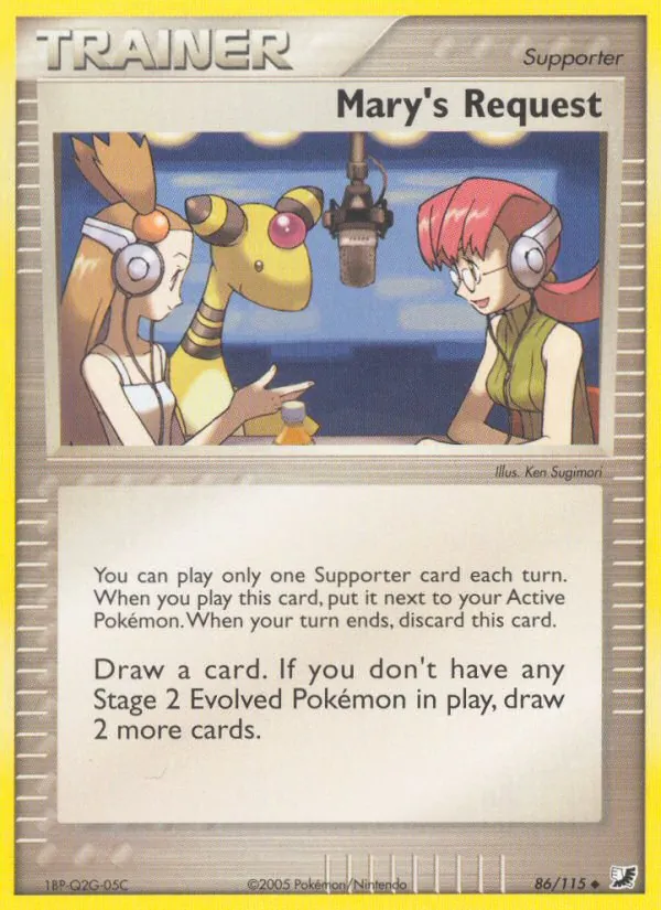 Mary's Request — Unseen Forces #86 (Pokémon TCG card)