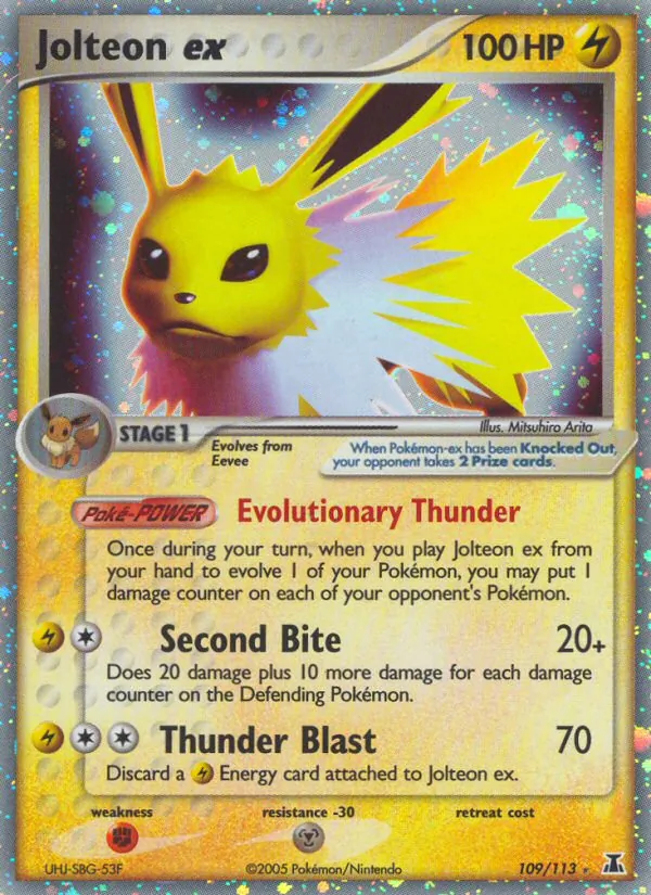 Jolteon ex — Delta Species #109 (Pokémon TCG card)