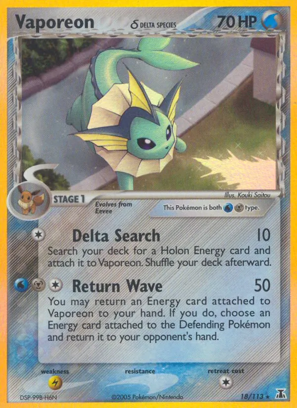 Vaporeon δ — Delta Species #18 (Pokémon TCG card)