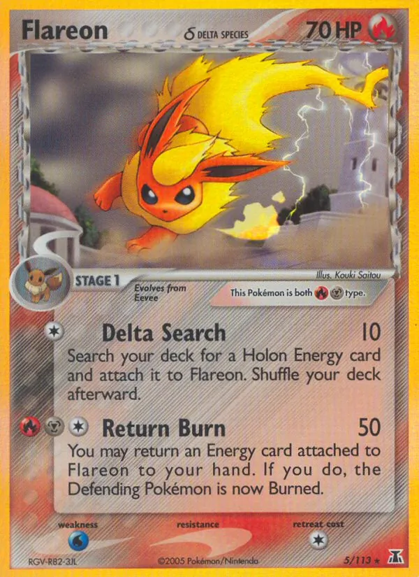 Flareon δ — Delta Species #5 (Pokémon TCG card)