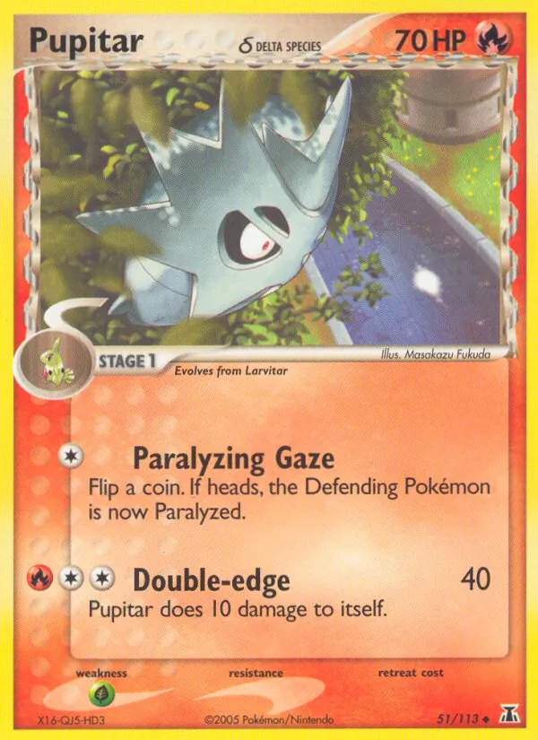 Pupitar δ — Delta Species #51 (Pokémon TCG card)