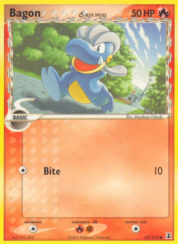 Bagon δ — Delta Species #57 (Pokémon TCG card)