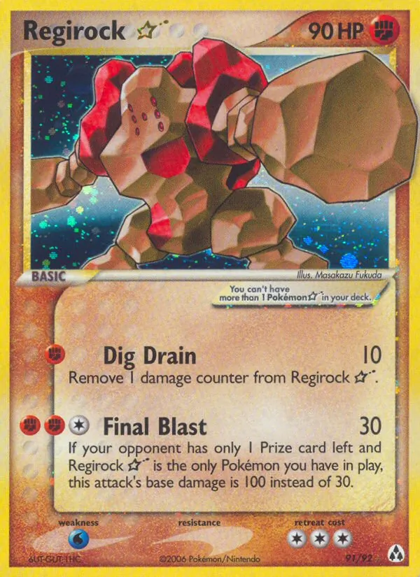 Regirock ☆ — Legend Maker #91 (Pokémon TCG card)