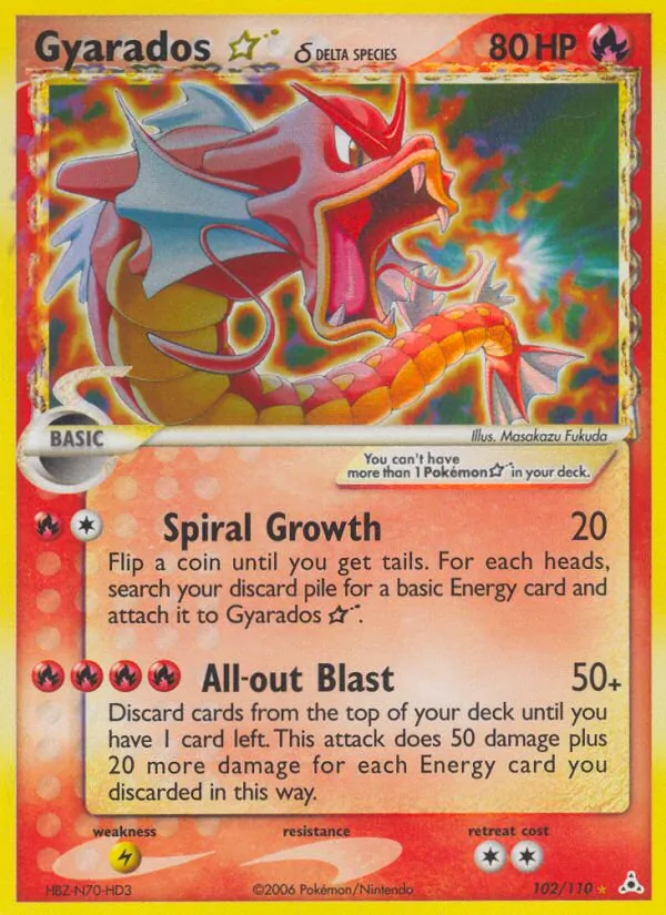 Gyarados ☆ δ — Holon Phantoms #102 (Pokémon TCG card)