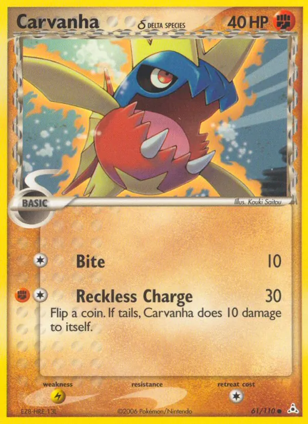 Carvanha δ — Holon Phantoms #61 (Pokémon TCG card)