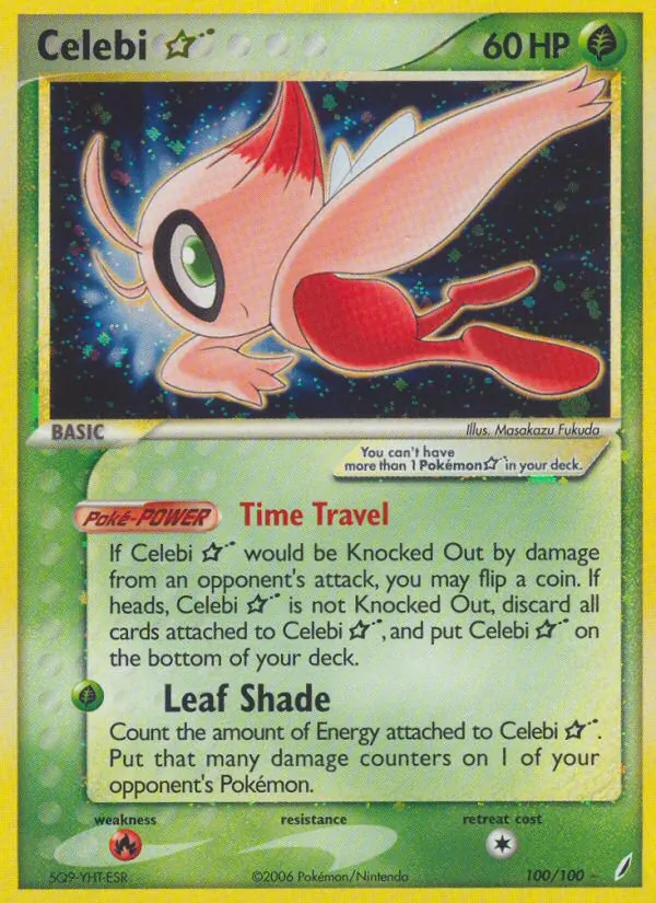 Celebi ☆ — Crystal Guardians #100 (Pokémon TCG card)