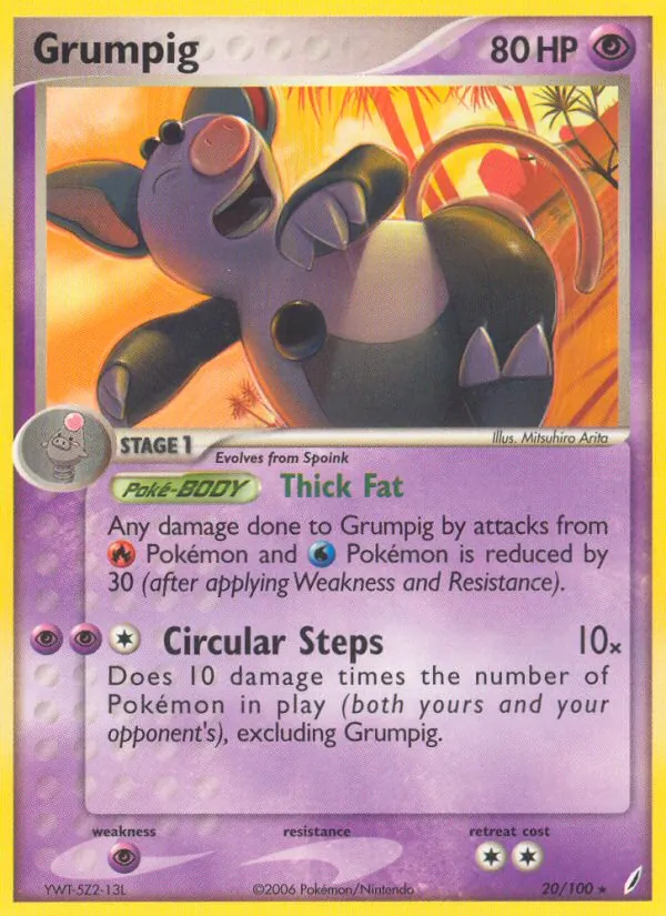 Grumpig — Crystal Guardians #20 (Pokémon TCG card)
