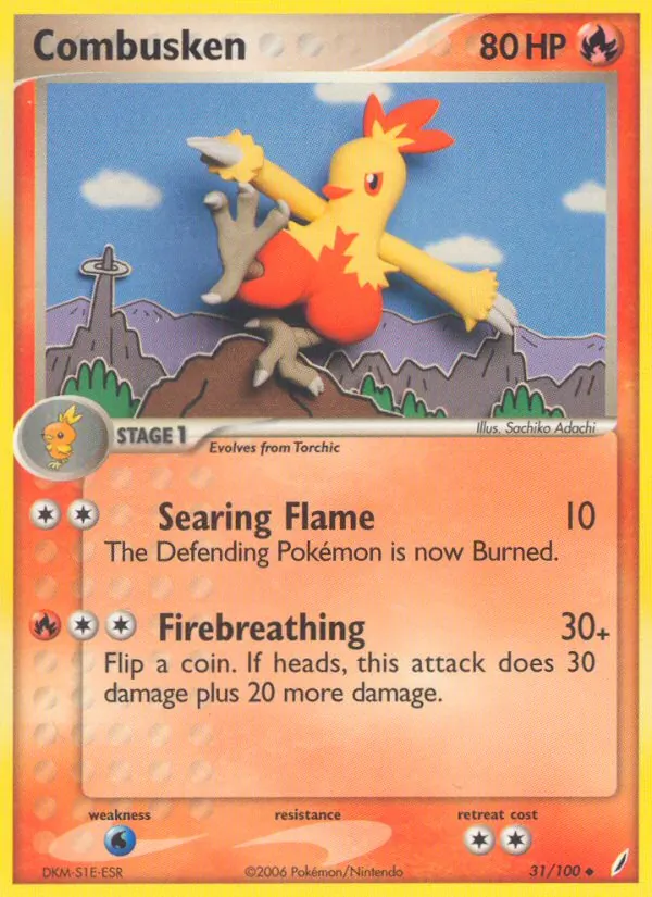 Combusken — Crystal Guardians #31 (Pokémon TCG card)