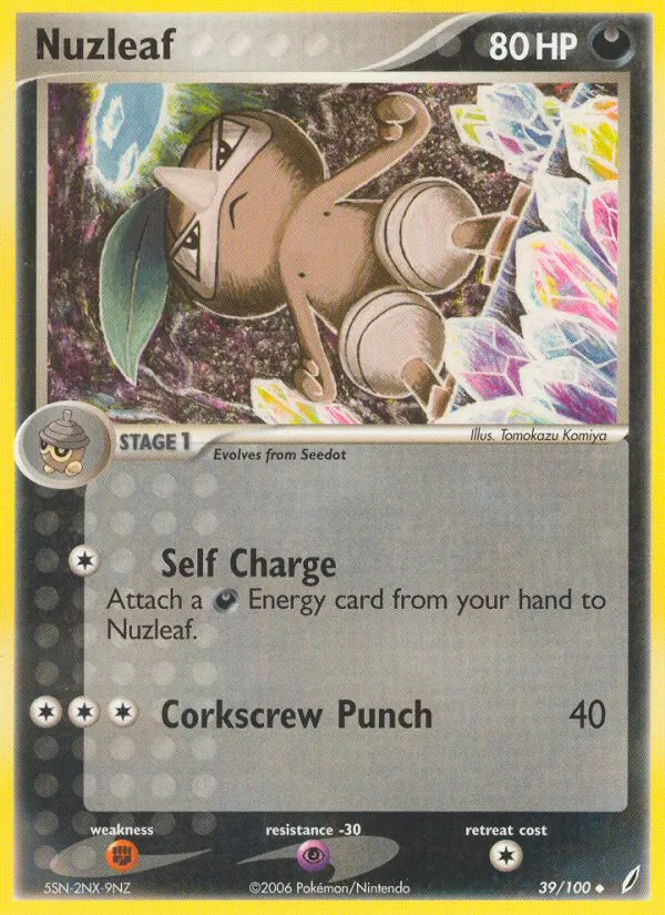 Nuzleaf — Crystal Guardians #39 (Pokémon TCG card)
